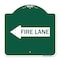 Signmission Designer Series Sign-Fire Lane Left Arrow, Green & White Aluminum Sign, 18" x 18", GW-1818-23982 A-DES-GW-1818-23982 - alternate 1